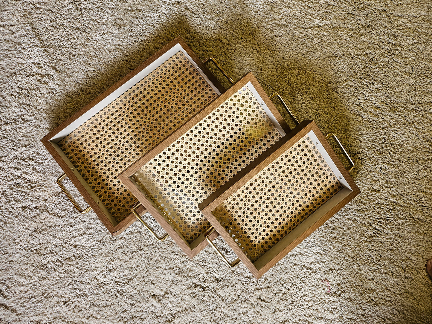 Rattan Hexagon Serving Trays