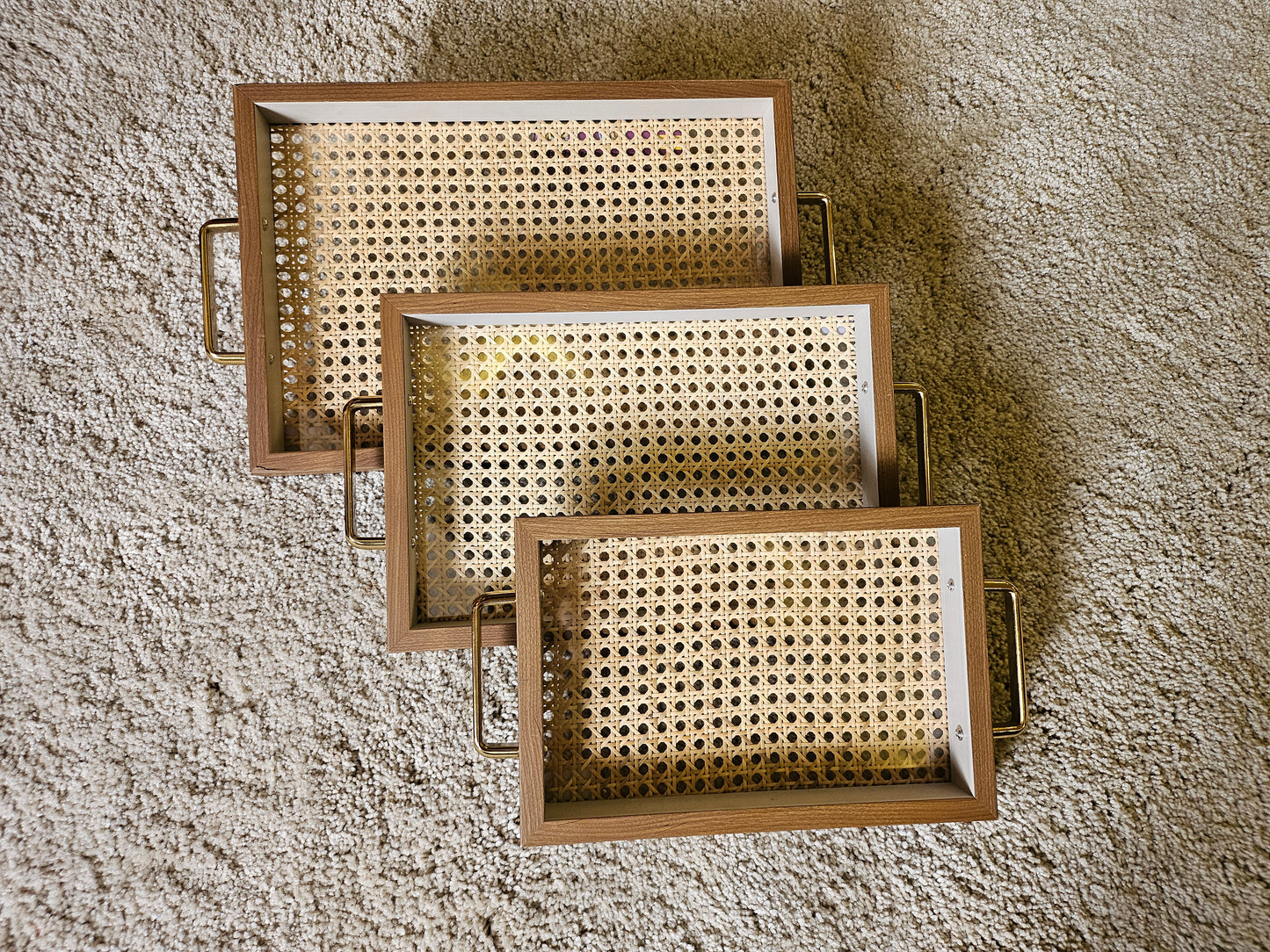 Rattan Hexagon Serving Trays