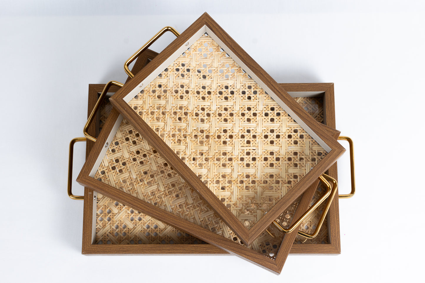 Rattan Diamond Weave Serving Trays