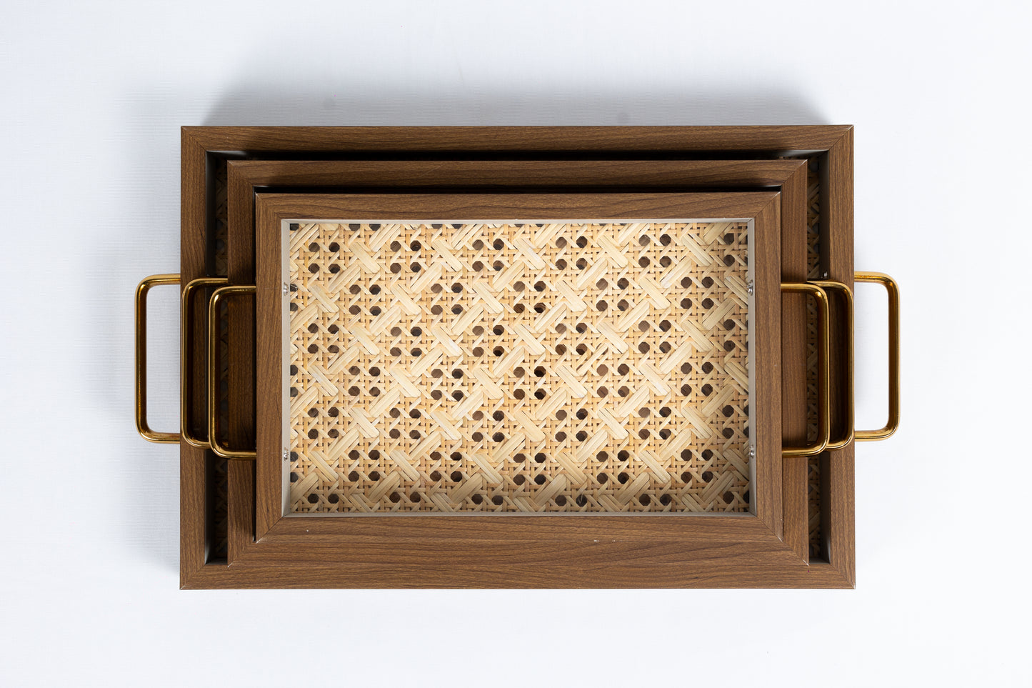 Rattan Diamond Weave Serving Trays