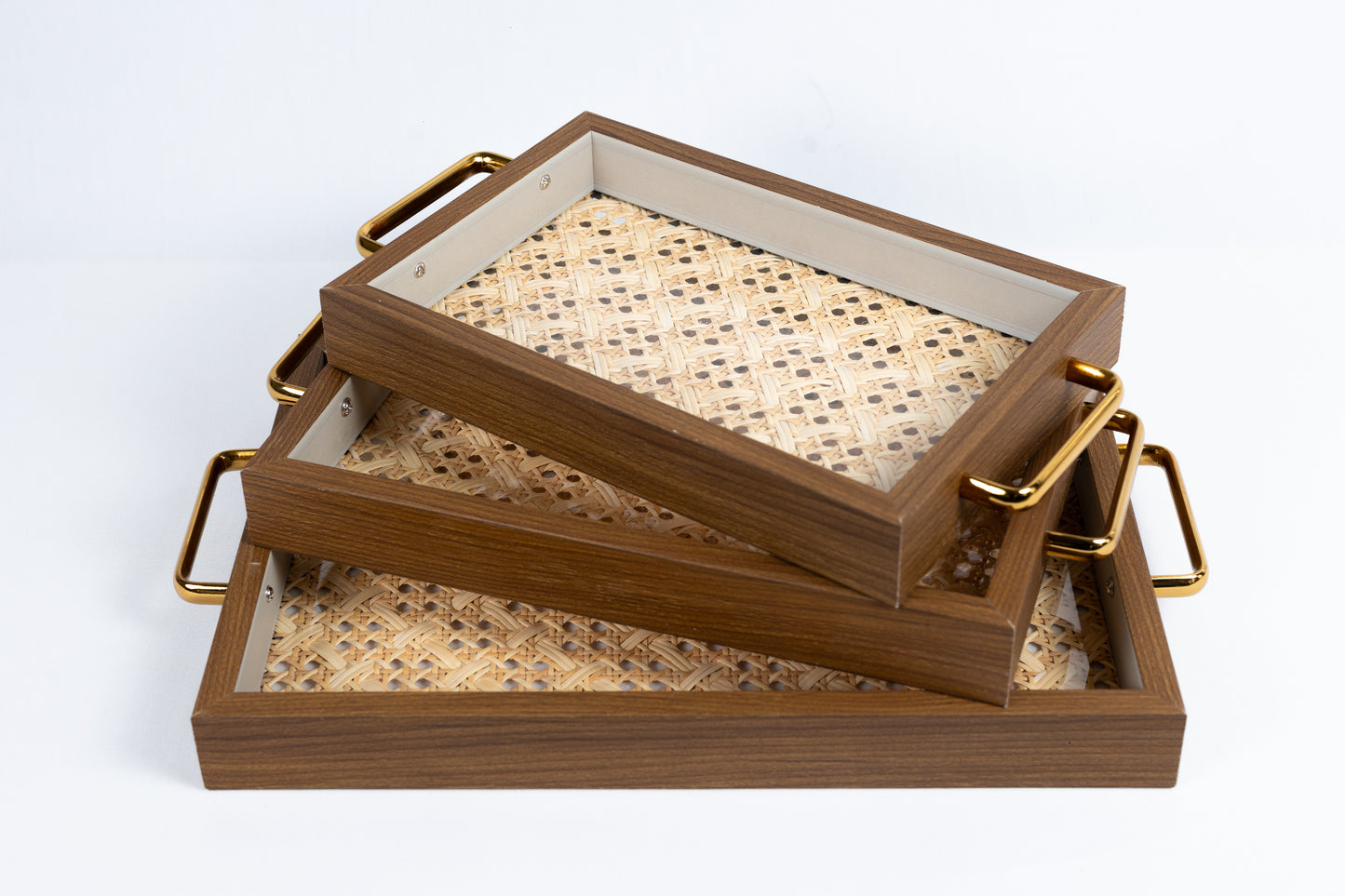 Rattan Diamond Weave Serving Trays