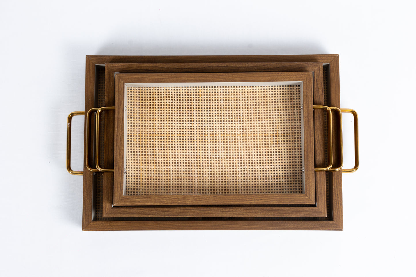 Rattan Sqaure Weave Serving Trays