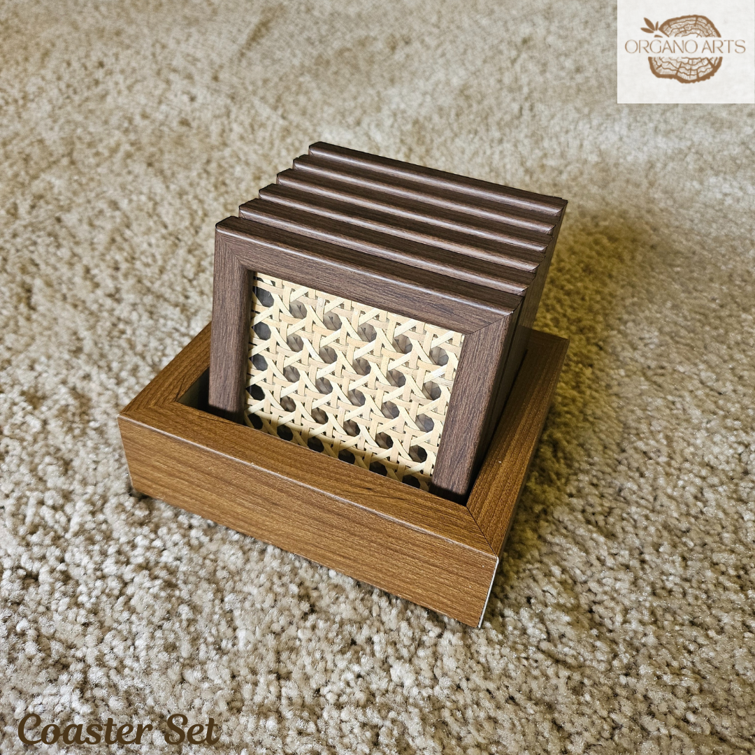 Rattan Cane Coaster Set